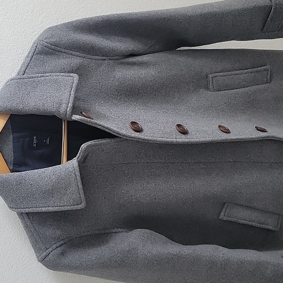 J. Crew Wool Charcoal Pea Coat - Picture 2 of 10